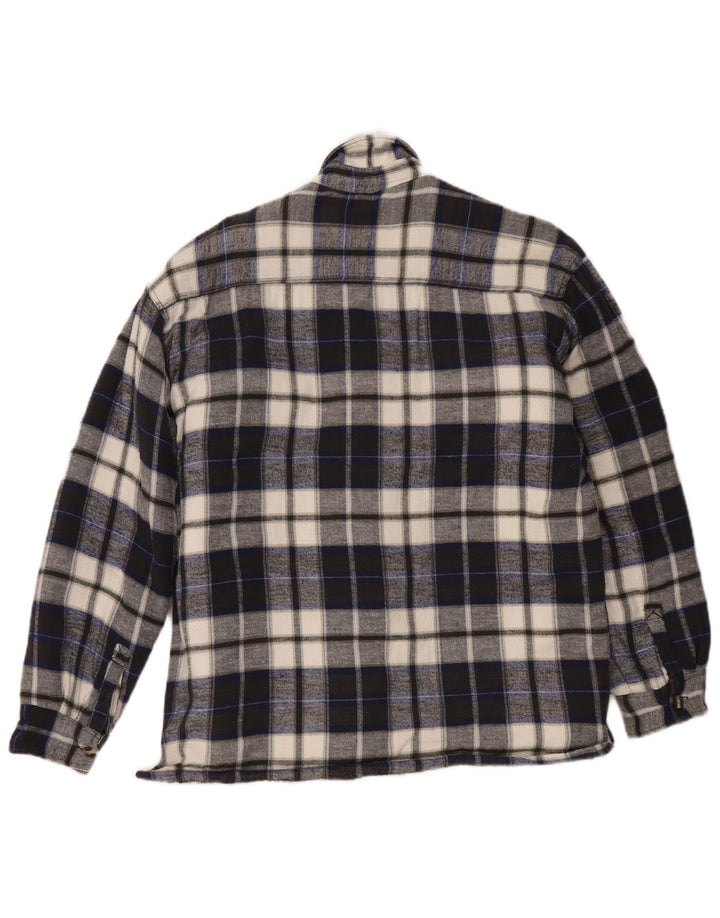 Vintage herre skovhugger flannel skjorte medium marineblå ternet