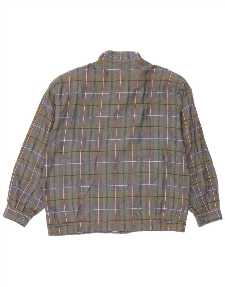 Belfe Herre Bomber Jacket UK 40 Large Navy Blue Check