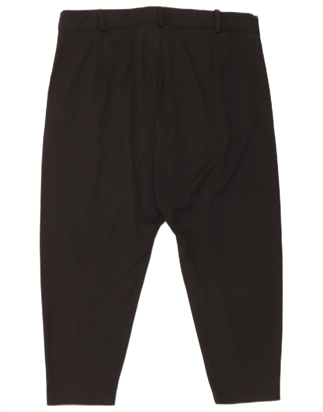 Zara Dame Drop Skridt Capri Bukser XL W36 L19 Sort Polyester