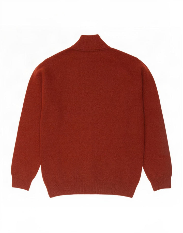 Gant Herre Zip Neck Jumper Sweater Medium Maroon Uld