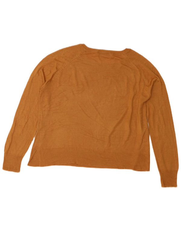 Zara Womens Crop Oversized Boat Neck Jumper Sweater UK 10 Small Beige