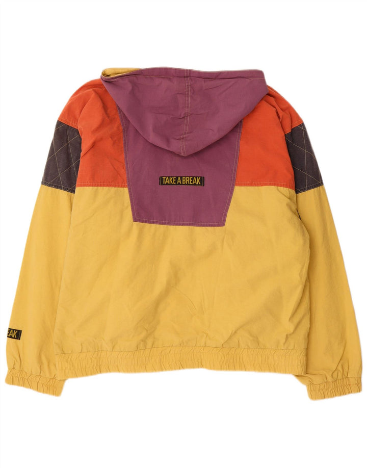 Rodeo Herre Loose Fit Graphic Bomber Jacket UK 38 Medium Yellow Colourblock