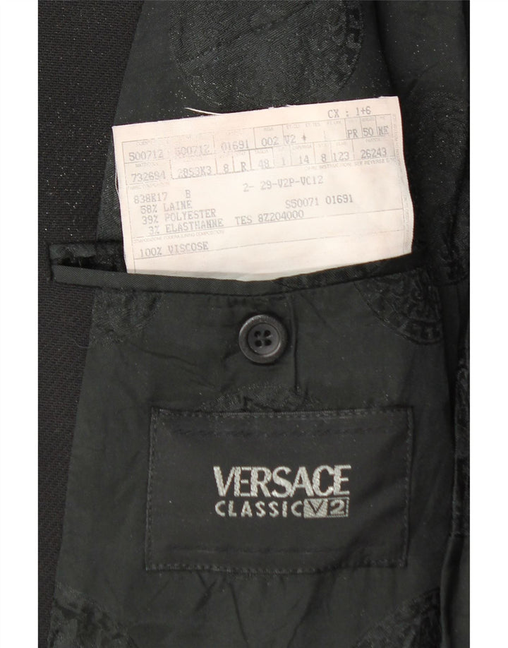 Versace Herre 3-knaps blazerjakke IT 48 Medium Sort Uld
