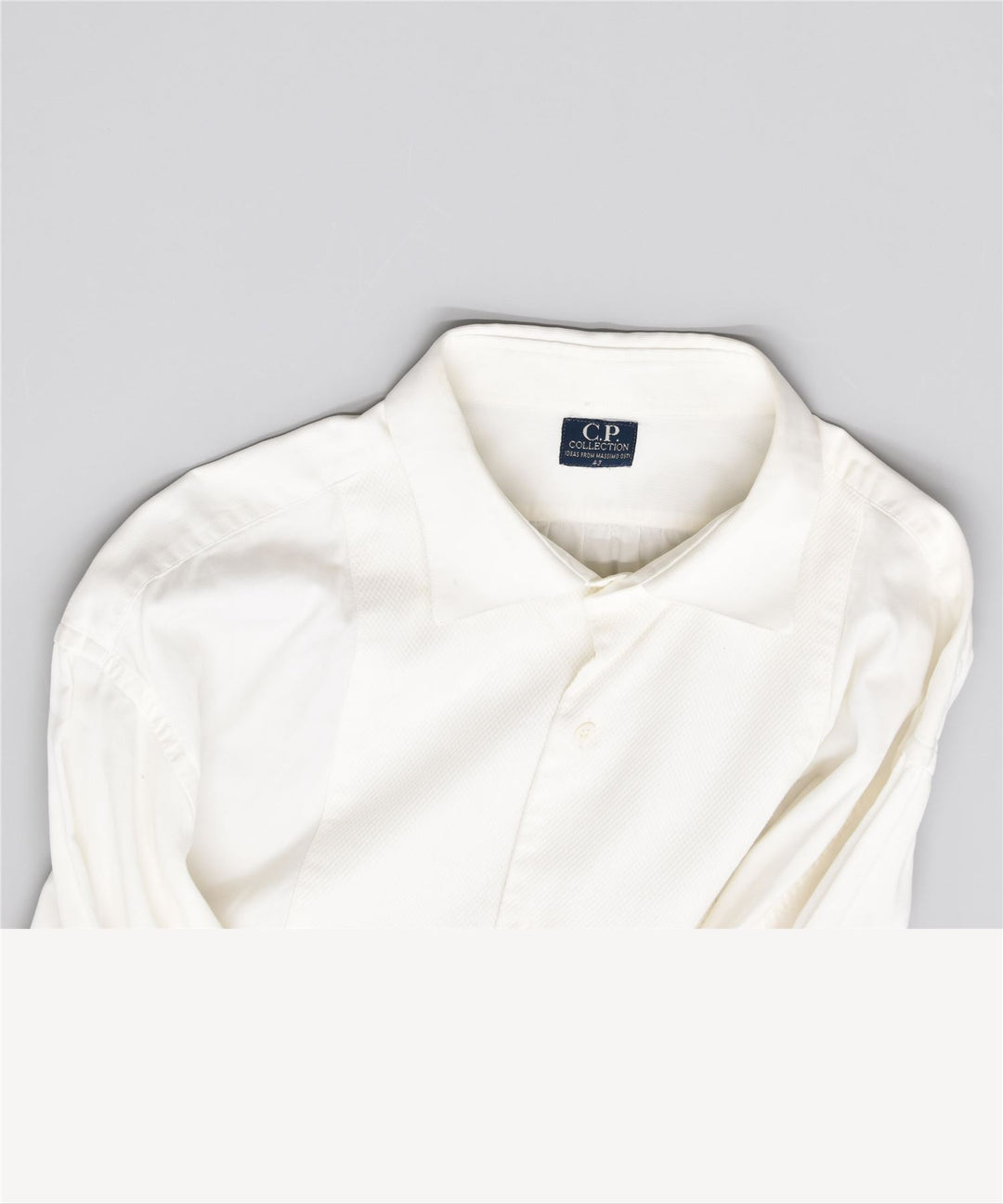 C.P. KOLLEKTION Herreskjorte str. 43 Large White Cotton Vintage