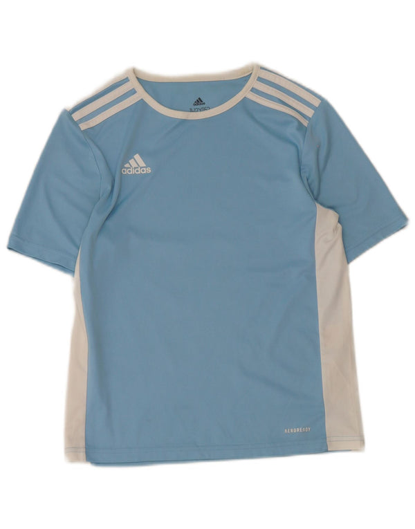 Adidas Boys Aeroready T-Shirt Top 11-12 år Blå Colourblock Polyester