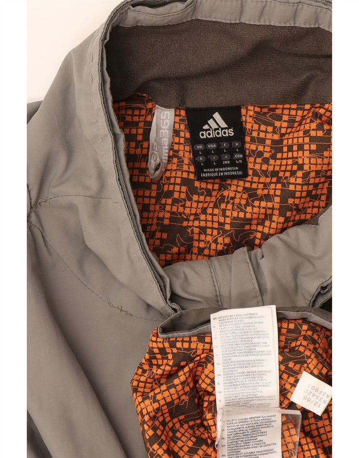 Adidas Regnjakke til mænd UK 40 Large Grå Colourblock Nylon