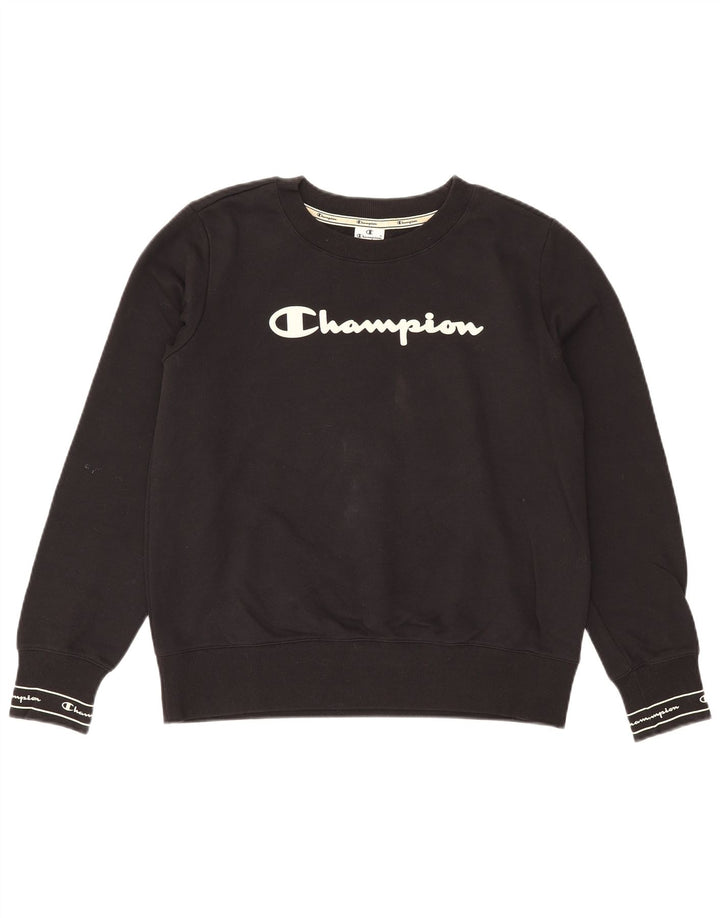 Champion Herre Grafisk Sweatshirt Jumper Stor Sort Bomuld