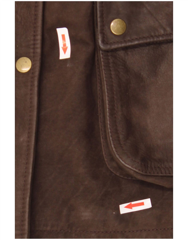 Olly & Co Dame Oversized Læderjakke UK 12 Medium Brun