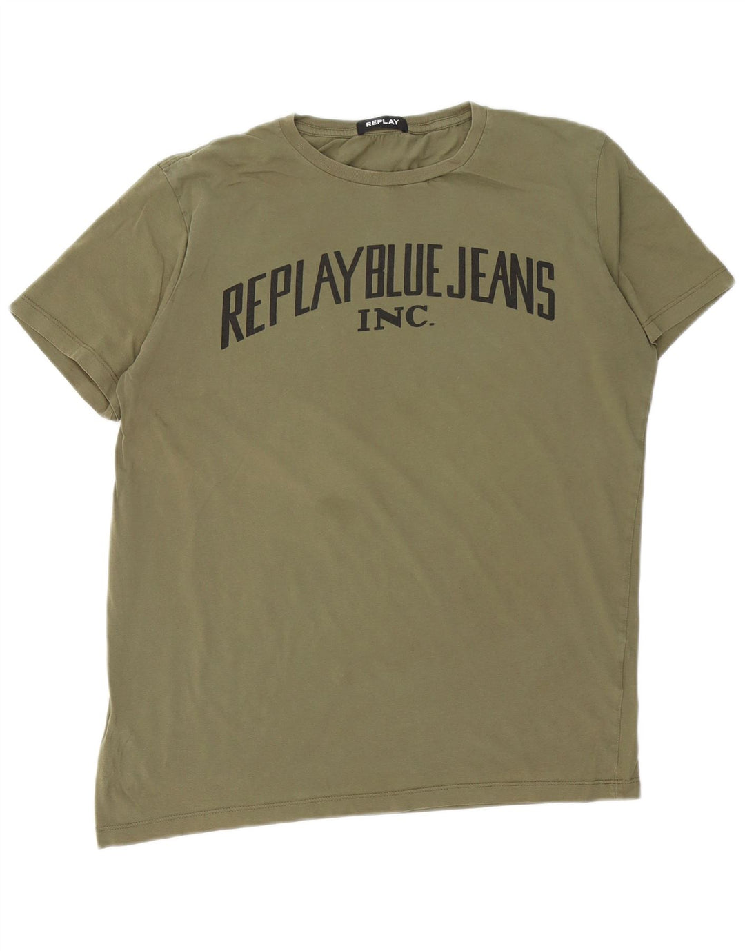 REPLAY Herre Grafisk T-Shirt Top Stor Khaki