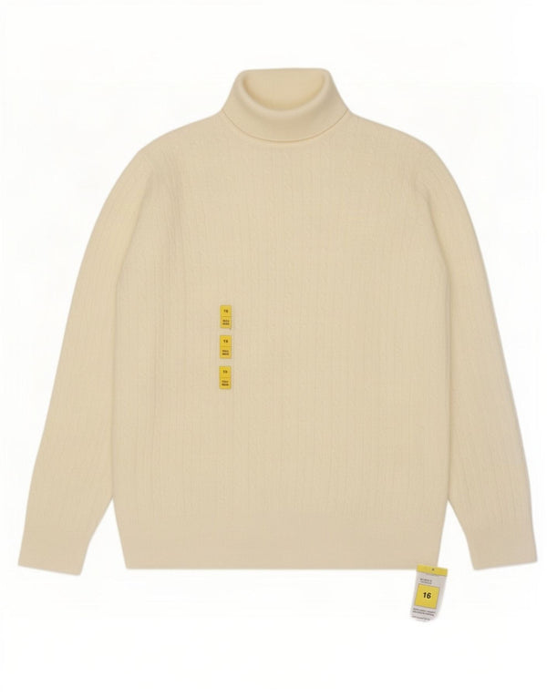Marks & Spencer Dame Rullehals Sweater UK 16 Large Off White