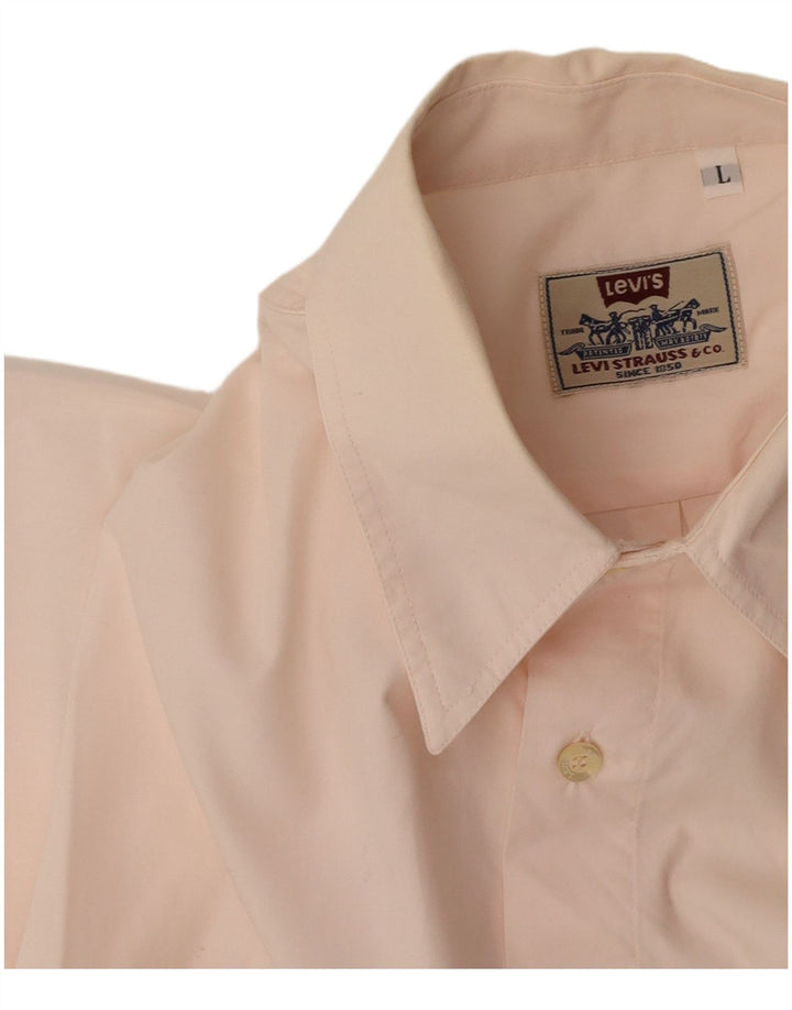 LEVI'S Mens Short Sleeve Shirt Large Pink