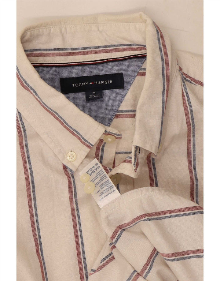 Tommy Hilfiger Herreskjorte Medium Off White Stribet bomuld
