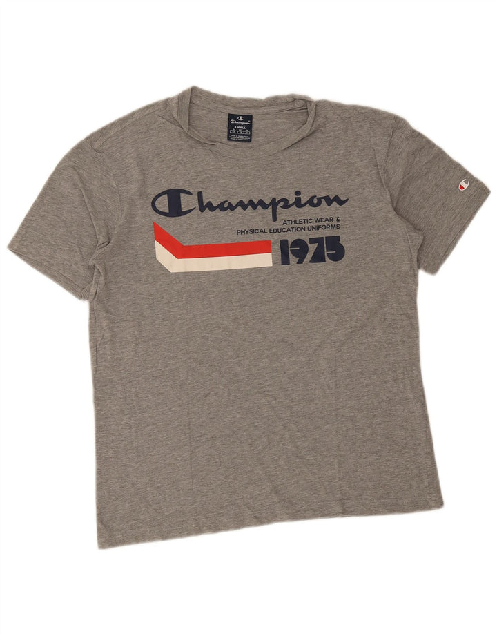 Champion Herre grafisk T-shirt Top Lille grå Flecked Bomuld