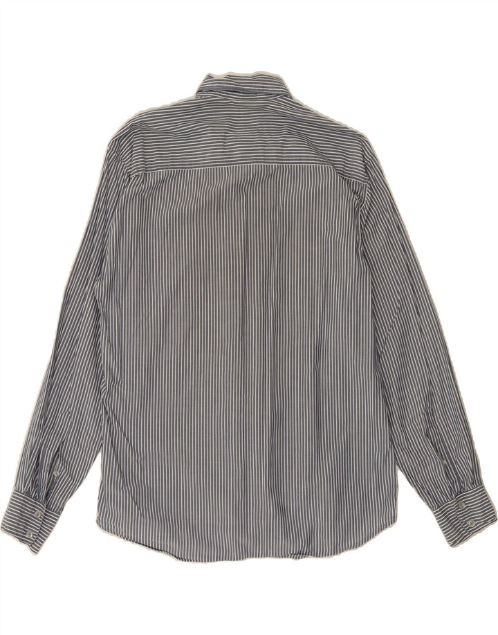 MARLBORO CLASSICS Mens Shirt Large Grey Pinstripe Cotton Vintage Marlboro Classics and Second-Hand Marlboro Classics from Messina Hembry 