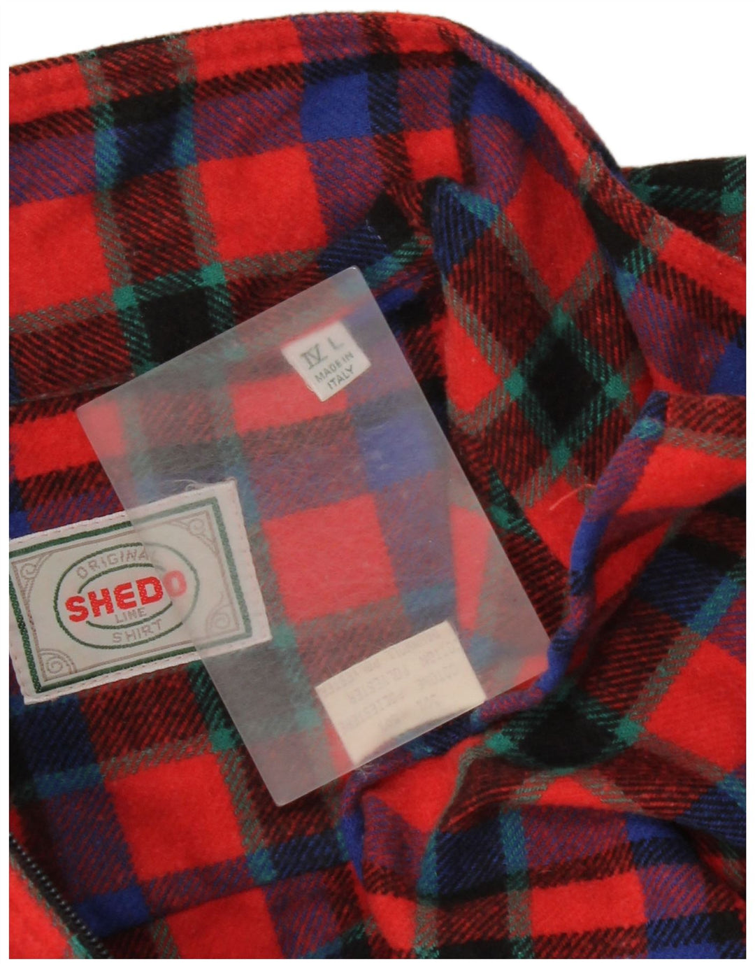 Vintage herre pullover flannel skjorte stor rød ternet polyester