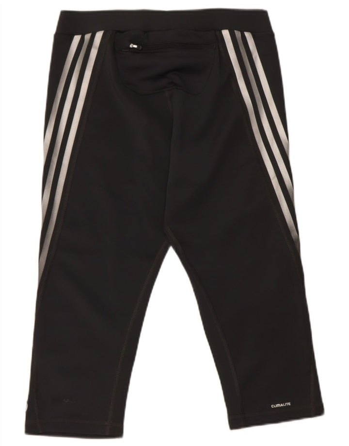 ADIDAS Womens Climalite Graphic Capri Leggings UK 16 Large  Grey Polyester