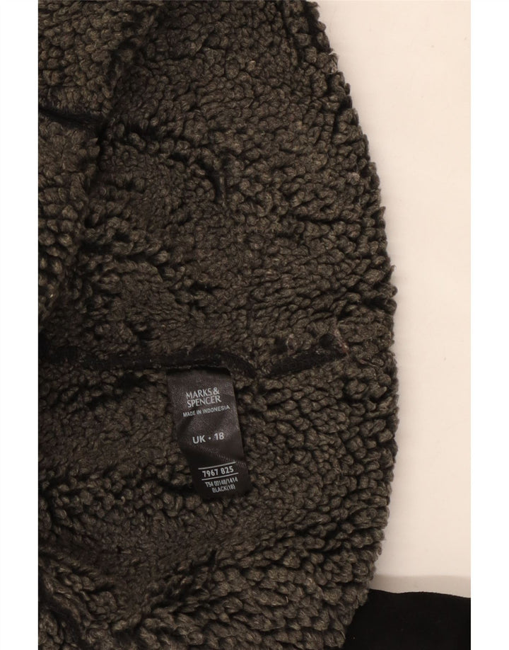 Marks & Spencer Sherpa-jakke til kvinder UK 18 XL Sort Polyester