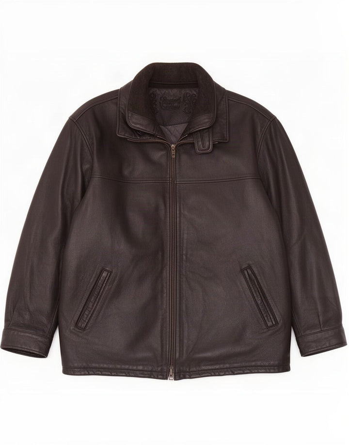 Rover & Lake Herre Læderfrakke IT 52 XL Brun