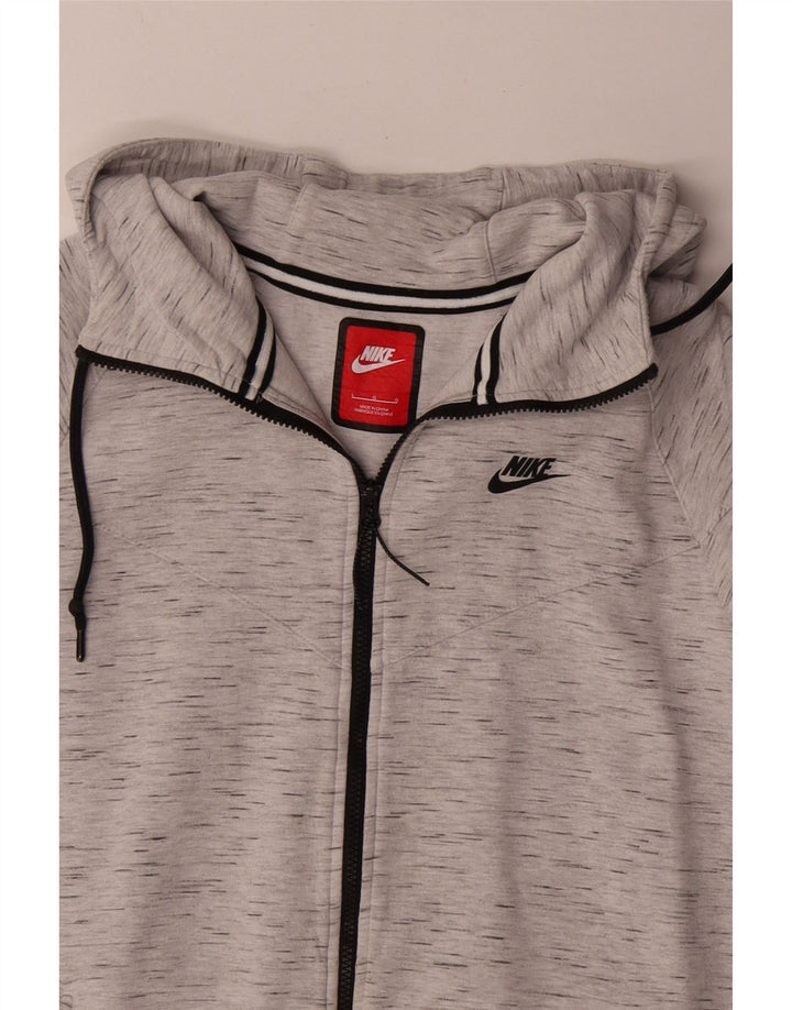 Nike hættetrøje med lynlås til mænd Stor grå flækket bomuld