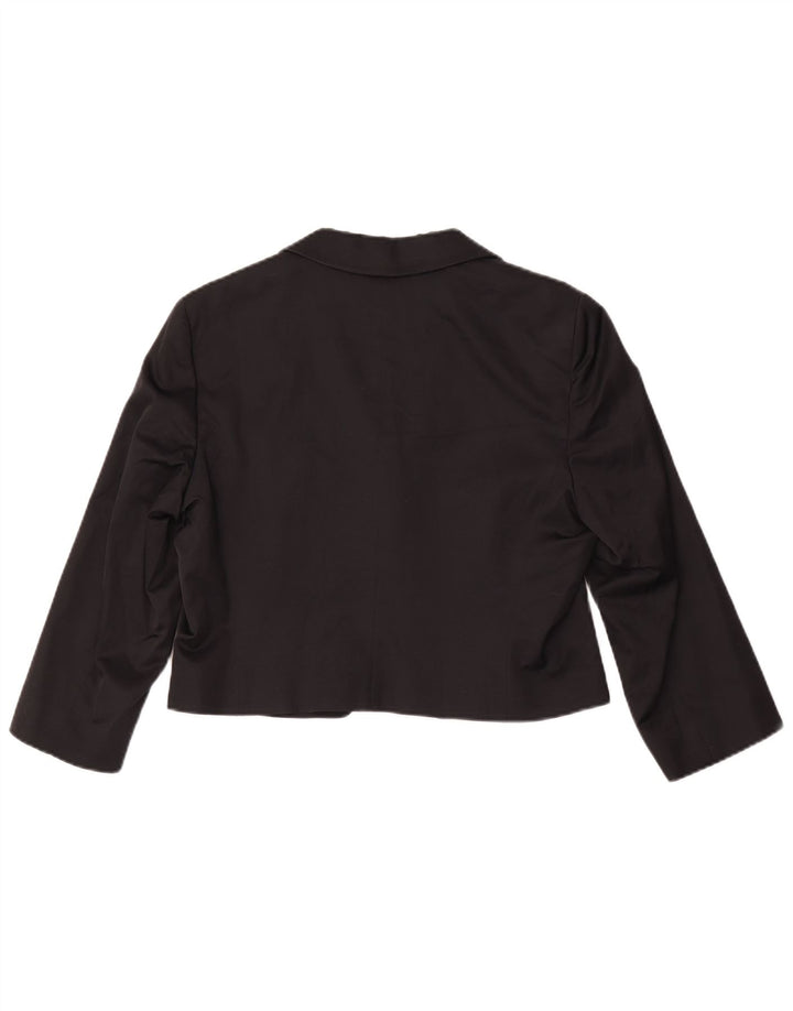 Marella Dame 3/4 ærmer 1 knap Bolero jakke UK 14 Stor sort viskose