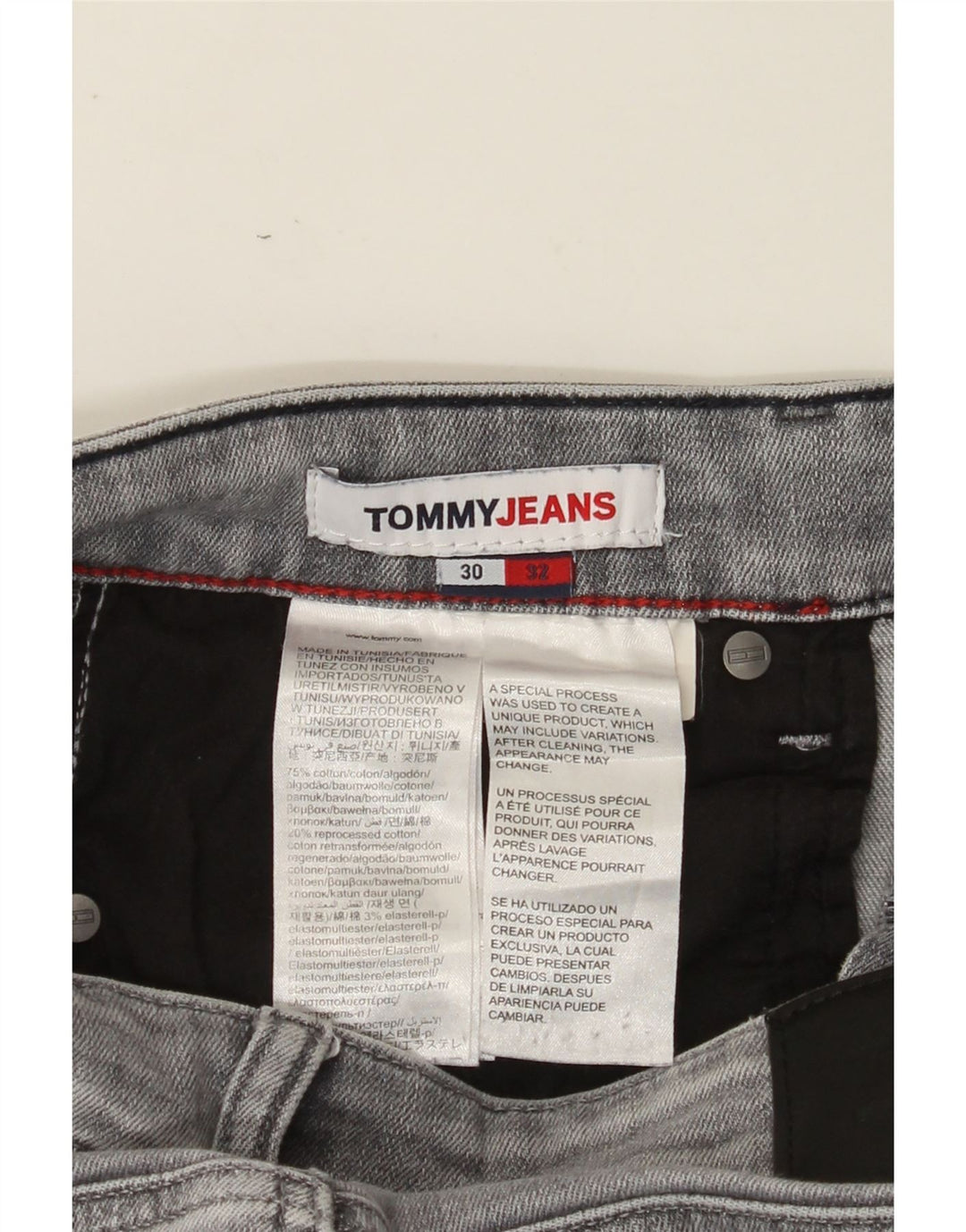 TOMMY HILFIGER Herre Scanton Slim Jeans W30 L32 Grå Bomuld