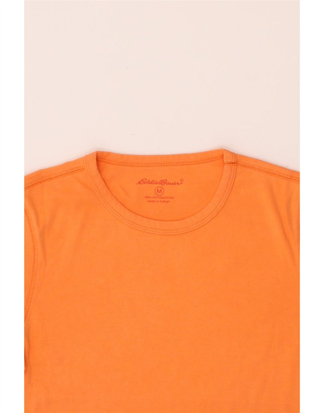 EDDIE BAUER Womens T-Shirt Top UK 12 Medium Orange Cotton Vintage Eddie Bauer and Second-Hand Eddie Bauer from Messina Hembry 