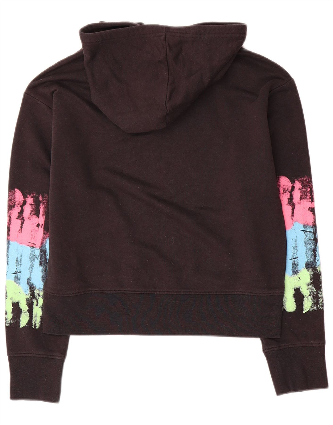 Champion Dame Grafisk Oversized Hoodie Jumper UK 10 Small Black