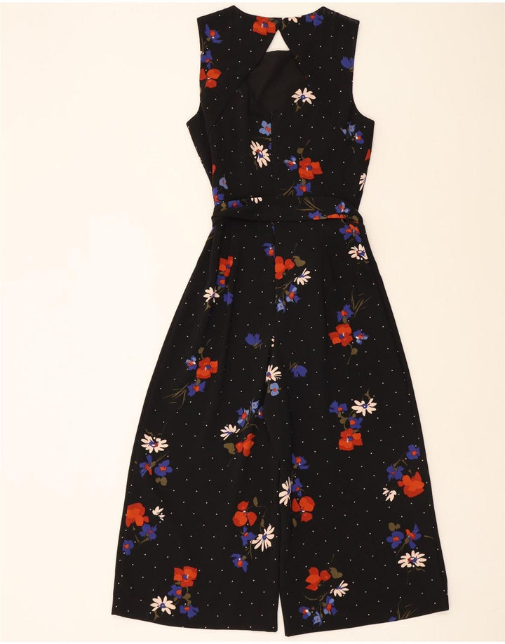 WAREHOUSE Womens Jumpsuit UK 10 Small Black Floral Polyester Vintage Warehouse and Second-Hand Warehouse from Messina Hembry 