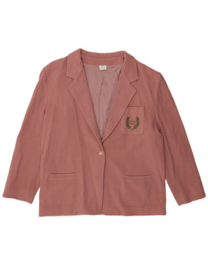 Vintage Dame 2-knaps blazerjakke IT 50 XL Pink Uld