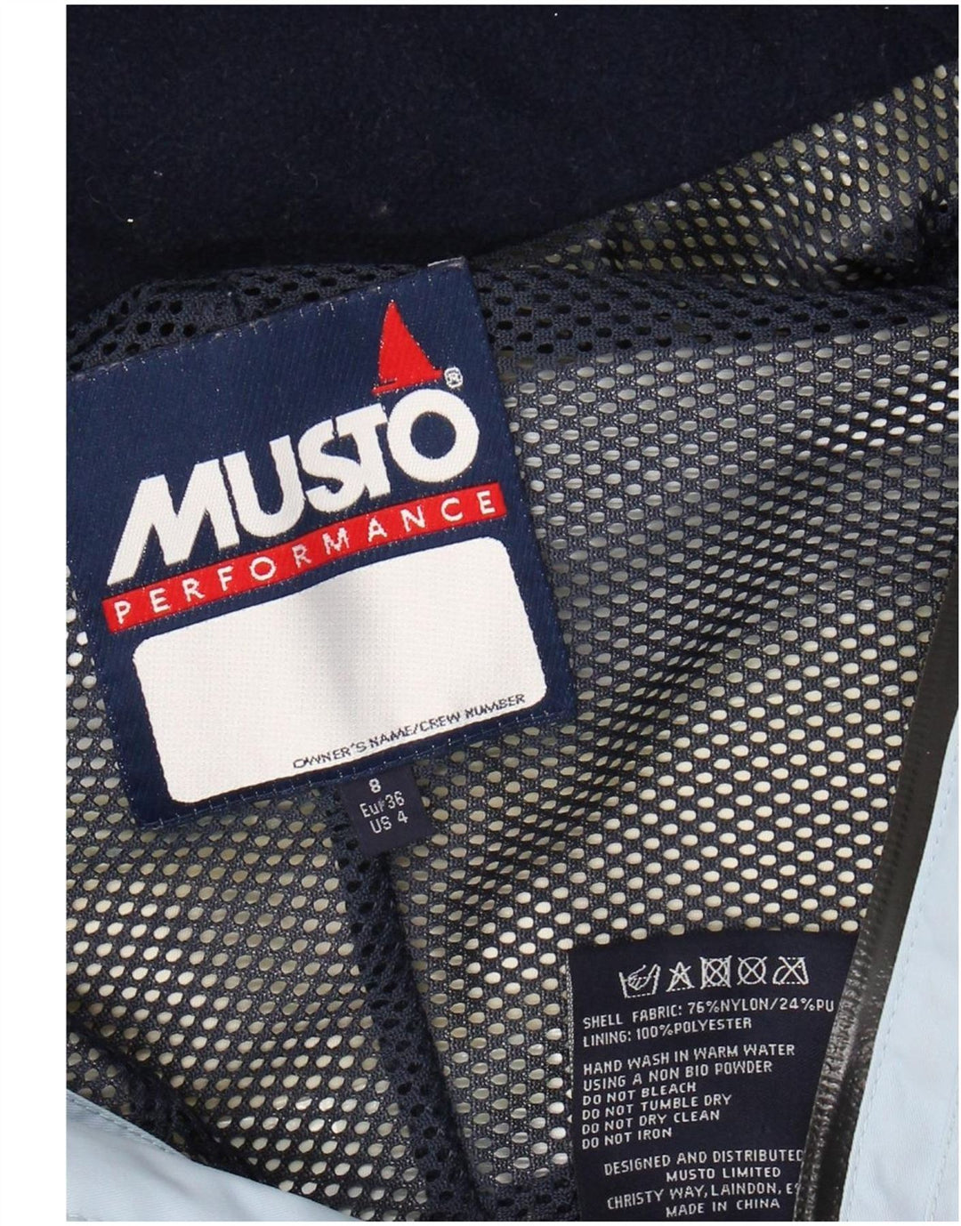 MUSTO Dame Oversized Windbreaker Jacket UK 8 Small Blue Colourblock