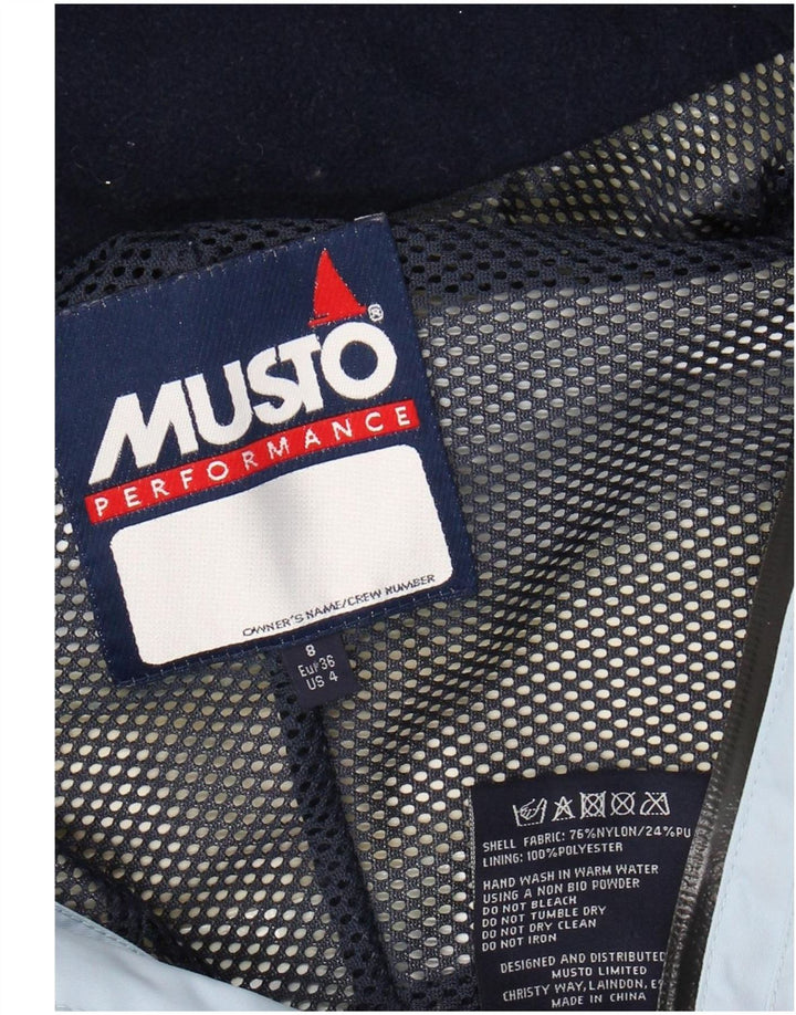 MUSTO Dame Oversized Windbreaker Jacket UK 8 Small Blue Colourblock