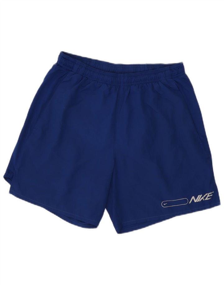 NIKE Herre Dri Fit grafiske sportsshorts mellemblå polyester