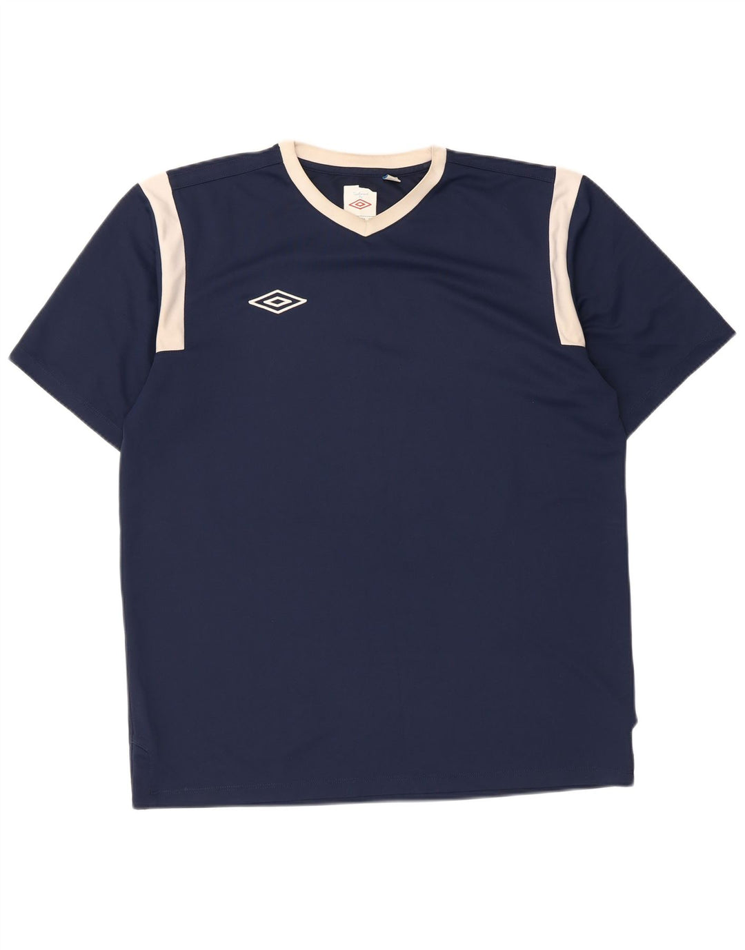 Umbro Herre T-Shirt Top Medium Navy Blue Colourblock