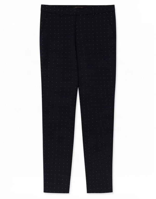 Zara Slim Chino-bukser til kvinder Small W26 L28 Marineblå plettet polyester