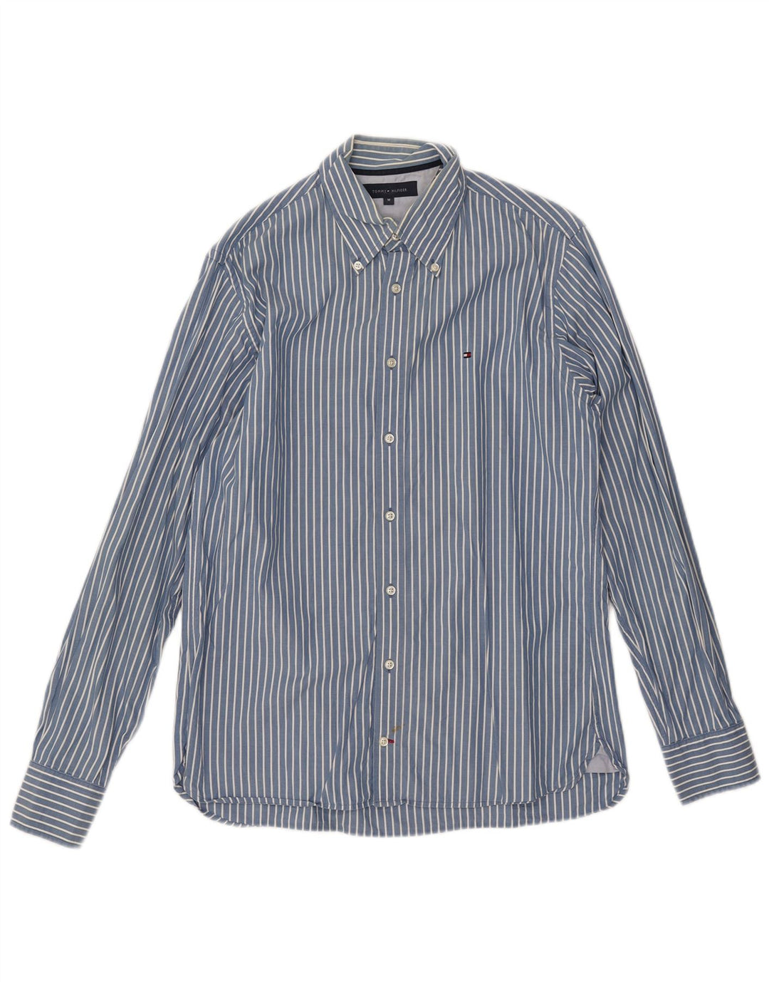 TOMMY HILFIGER Herreskjorte Medium Blue Pinstripe Bomuld