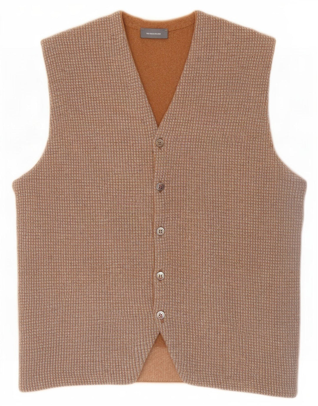 Rossopuro strikvest til mænd IT 50 Medium Beige Houndstooth Uld