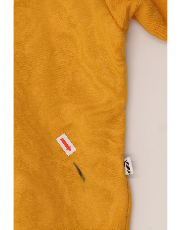 PUMA Womens Oversized Graphic Hoodie Jumper UK 14 Medium Yellow Vintage Puma and Second-Hand Puma from Messina Hembry 