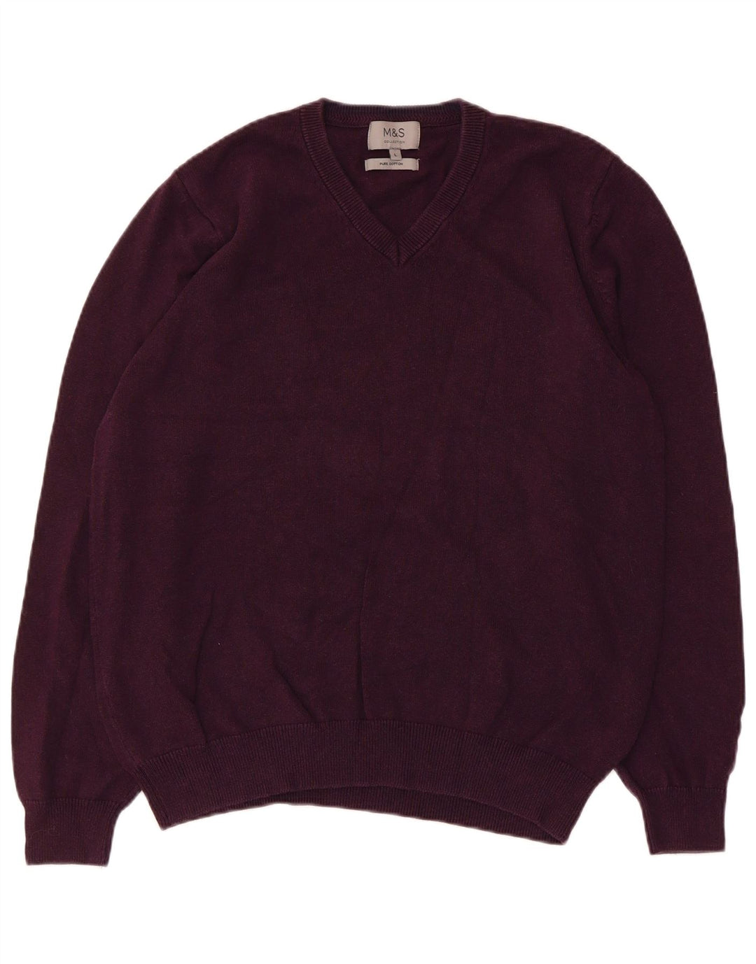 Marks & Spencer Herre V-hals sweater Stor lilla bomuld