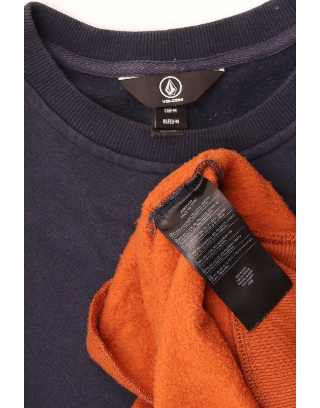 Volcom Herre Sweatshirt Jumper Medium Marineblå Colourblock Bomuld