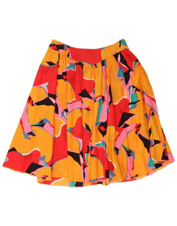 Vintage Kvinder plisseret A-linje nederdel EU 36 Small W28 Multicolored Geometric