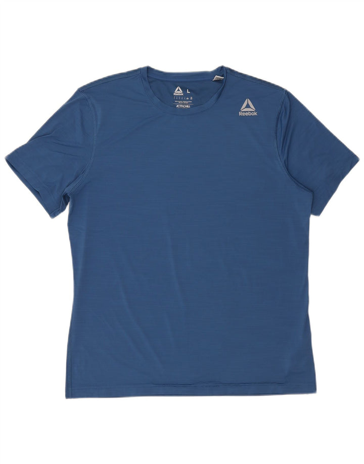 Reebok Herre T-Shirt Top Stor Blå Polyester