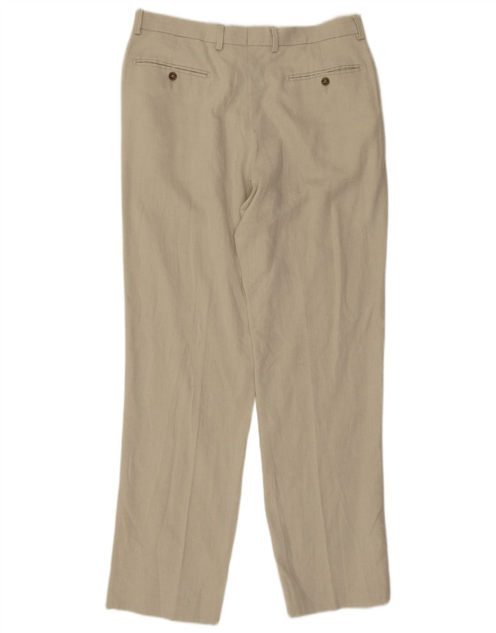 Marks & Spencer Herre Regular Fit Suit Bukser W34 L33 Beige hør