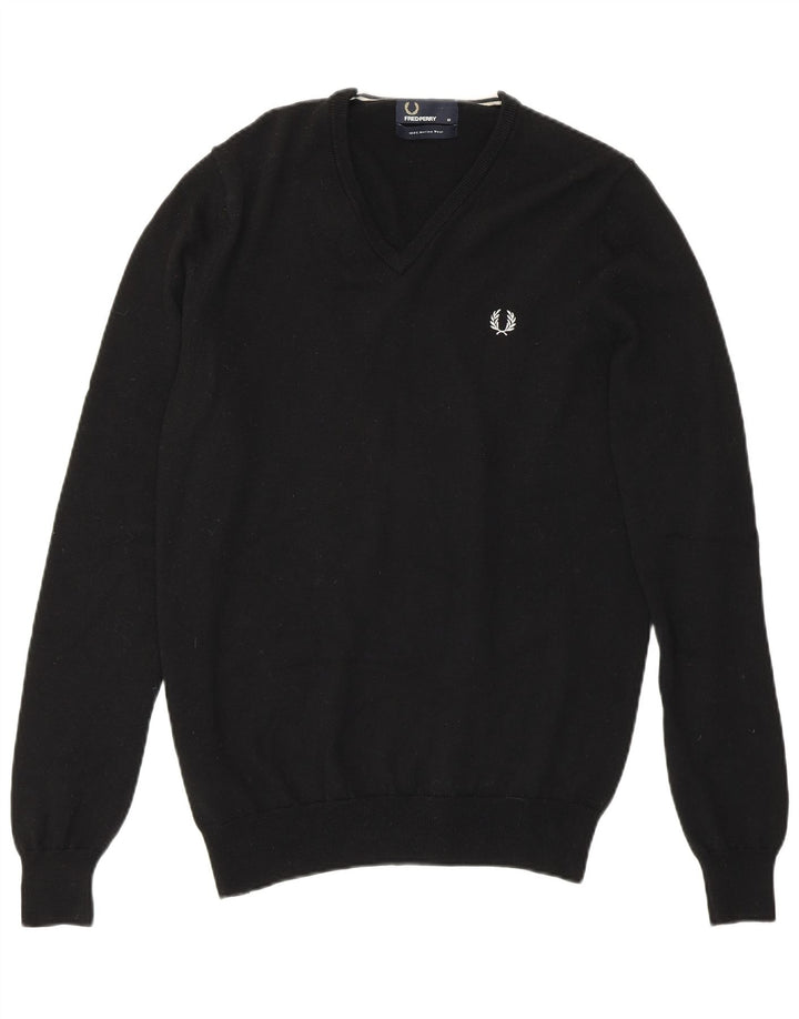 Fred Perry Herre V-hals sweater Medium Sort Merinould