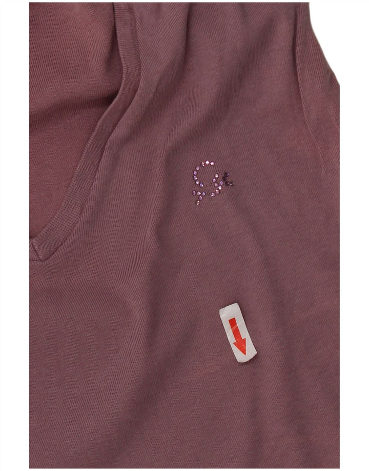 Benetton Womens Top Long Sleeve UK 12 Medium Purple