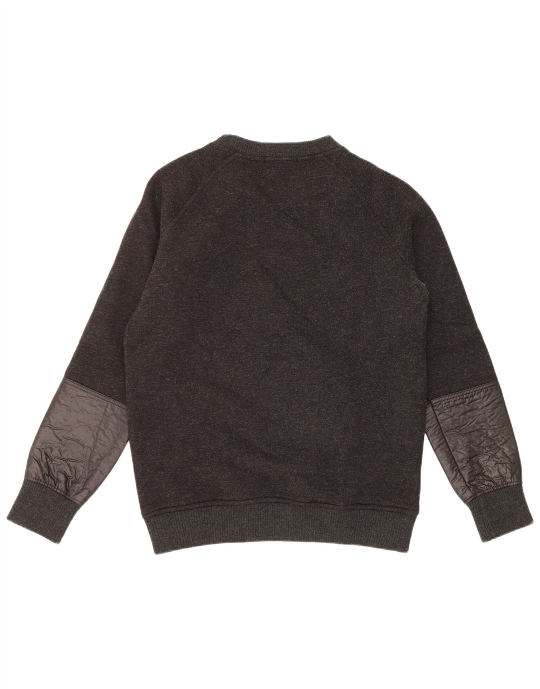 David Naman Herre sweater med rund hals, mellemgrå ternet uld