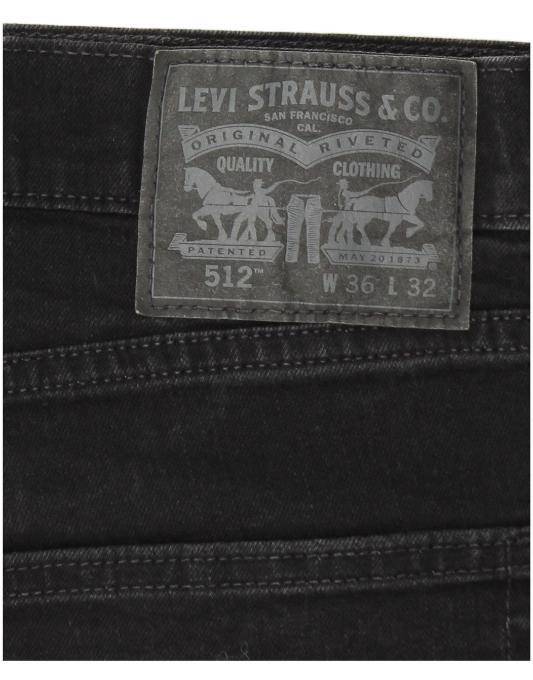 LEVI'S Herre 512 Slim Jeans W36 L32 Sort Bomuld