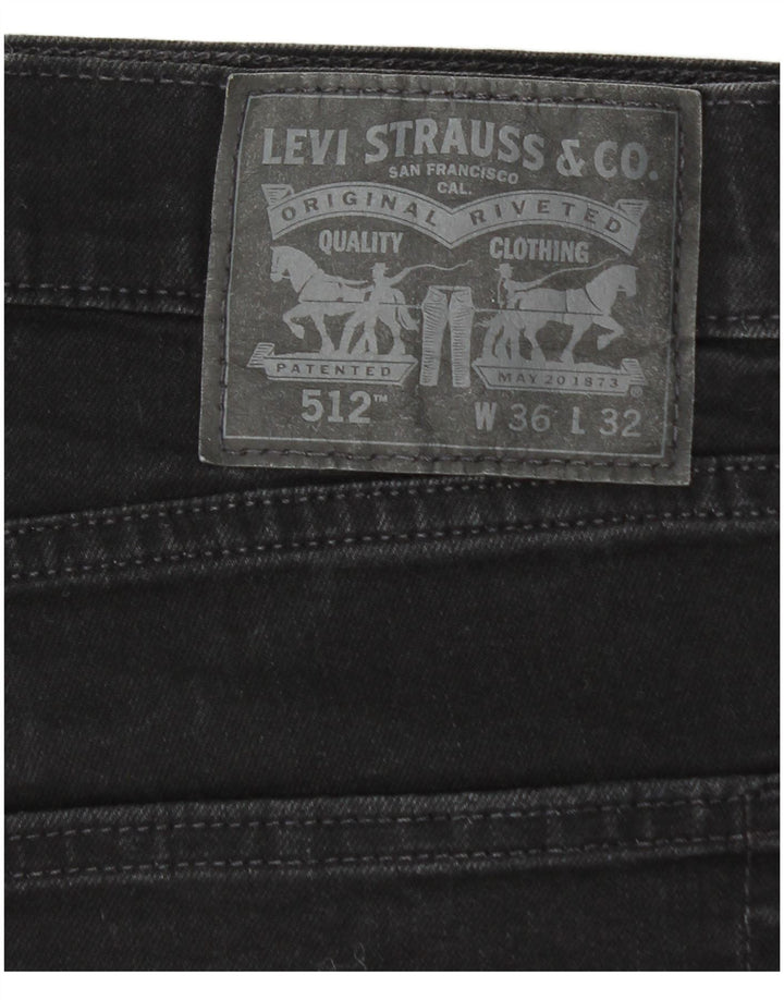 LEVI'S Herre 512 Slim Jeans W36 L32 Sort Bomuld