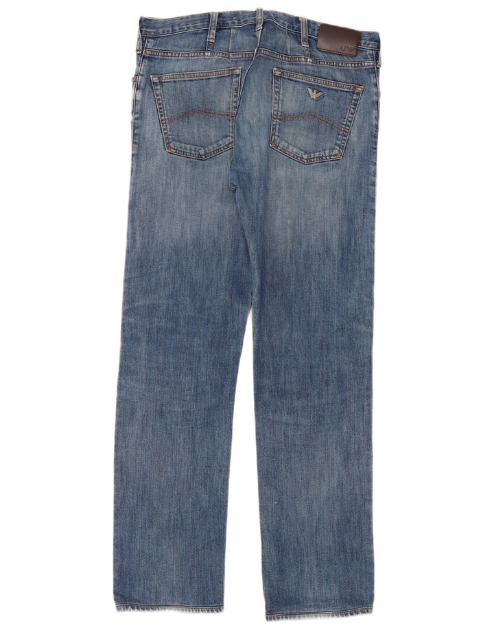 Armani Straight Jeans til mænd W36 L32 blå bomuld