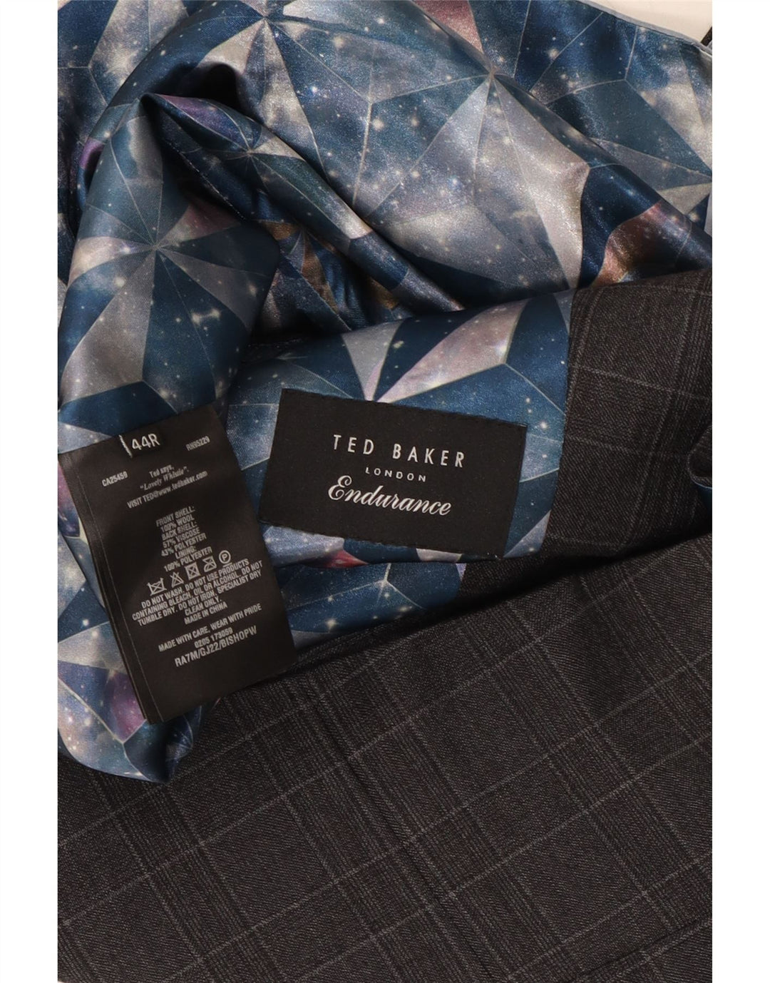 TED BAKER Mens Waistcoat UK 44 2XL Grey Check Wool