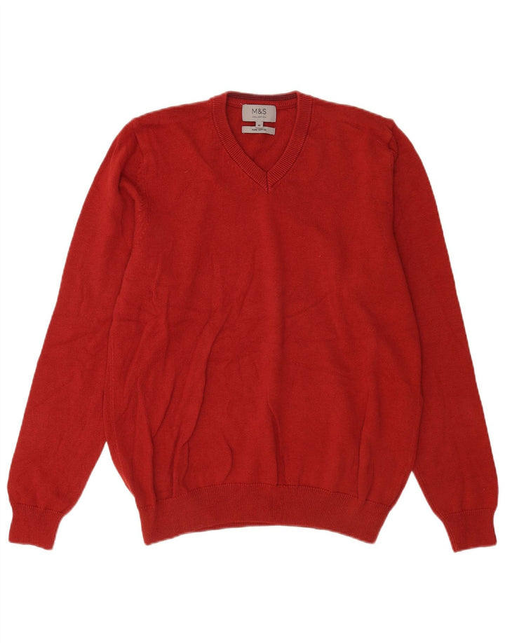 Marks & Spencer Herre V-hals sweater Medium Rød